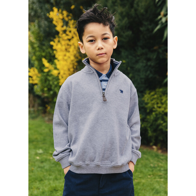 Oscar Half Zip Jumper, Grey - Jumpers - 2