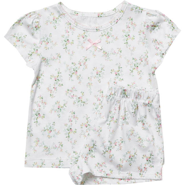 Clara Jersey Pajamas, Pink Ditsy - Pajamas - 1