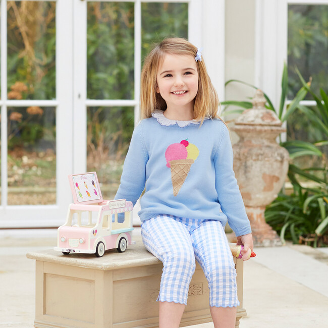 Ice Cream Jumper, Cornflower Blue - Trotters London Tops | Maisonette