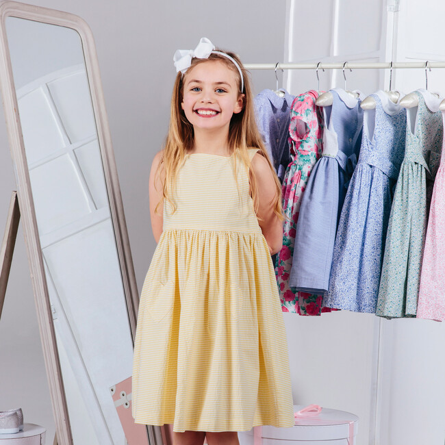 Molly Dress, Yellow Stripe - Dresses - 2
