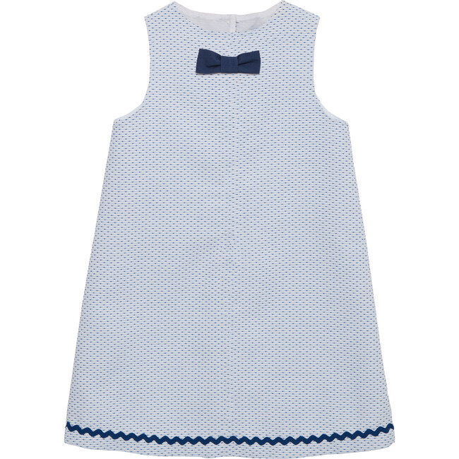 Mia Pique Dress, White & Navy - Dresses - 1