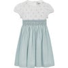 Rose Hand Smocked Dress,  Sea Blue - Dresses - 1 - thumbnail