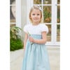 Rose Hand Smocked Dress,  Sea Blue - Dresses - 2