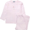 Margot Jersey Pajamas, White & Pink Stripe - Pajamas - 1 - thumbnail