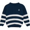 Alfred Jumper, Navy and Ecru stripe - Jumpers - 1 - thumbnail