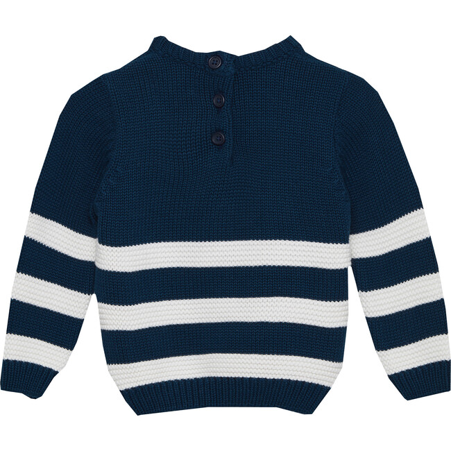 Alfred Jumper, Navy and Ecru stripe - Jumpers - 2