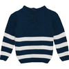Alfred Jumper, Navy and Ecru stripe - Jumpers - 2 - thumbnail