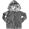 Zip Up Hoodie, Grey Beatnik Print - Sweatshirts - 1 - thumbnail