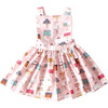 Pinafore Dress, "Made from Scratch" Print - Dresses - 1 - thumbnail