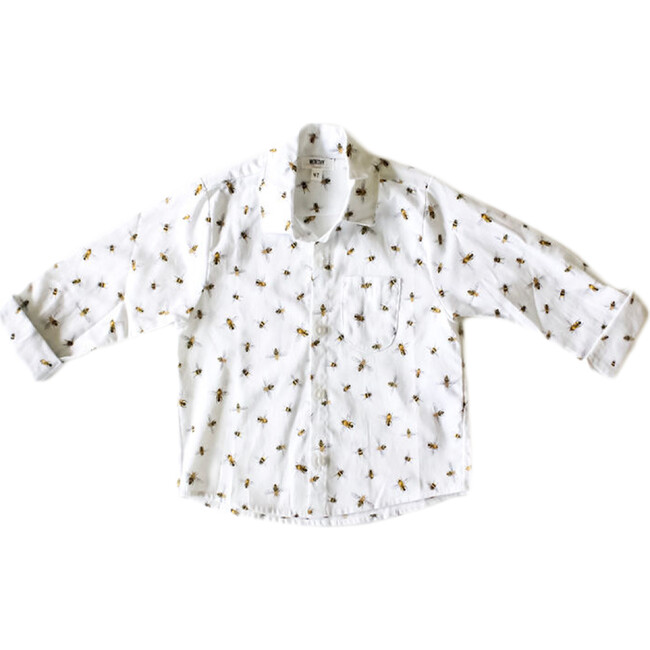 Honey Bee Button Down, White - Shirts - 1