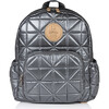 Quilted Little Companion Backpack, Pewter - Backpacks - 1 - thumbnail