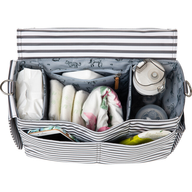 On-The-Go Stoller Caddy, Grey Stripe - Diaper Bags - 3