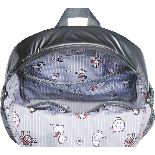 Quilted Little Companion Backpack, Pewter - Backpacks - 5