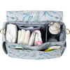 On-The-Go Stoller Caddy, White and Blue Leaf Print - Diaper Bags - 4