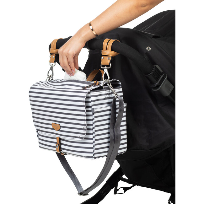 On-The-Go Stoller Caddy, Grey Stripe - Diaper Bags - 4