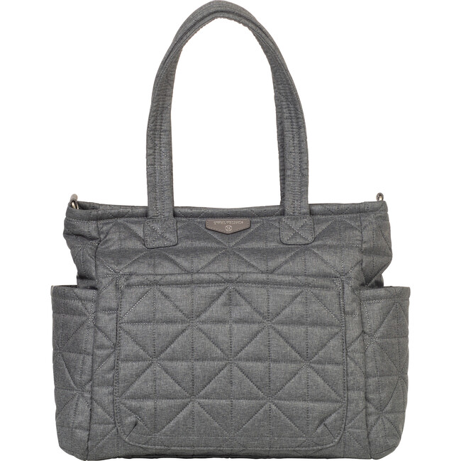 Quilted Carry Love Diaper Tote, Grey - Diaper Bags - 1