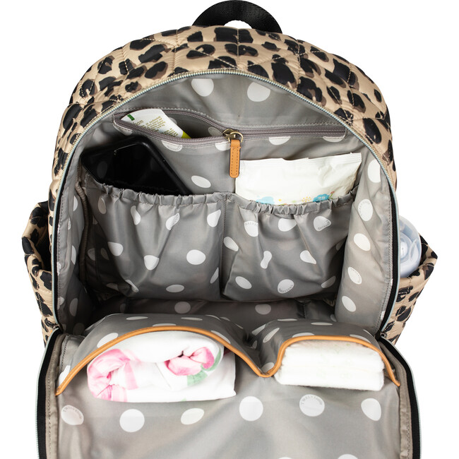 Quilted Companion Diaper Backpack, Leopard - Diaper Bags - 2