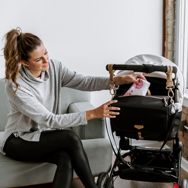 On-The-Go Stroller Caddy 3.0, Black/Tan - Diaper Bags - 7
