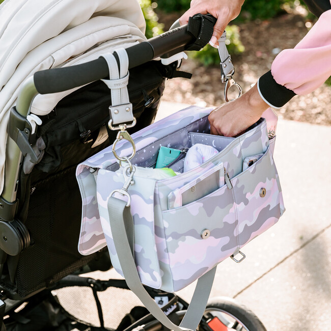 On The Go Stroller Caddy, Blush Camo - Diaper Bags - 7