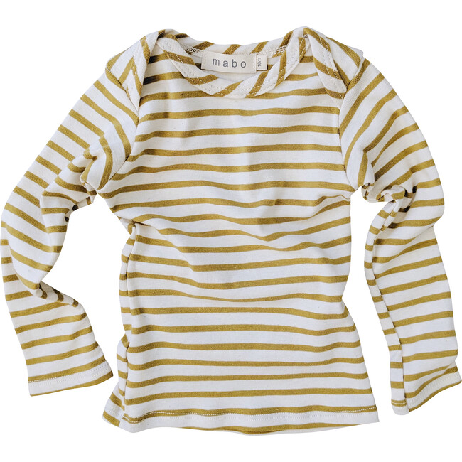 Organic Cotton Striped Nautical Tees, Natural & Chartreuse