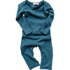 Organic Cotton Long John, Azure - Pajamas - 1 - thumbnail