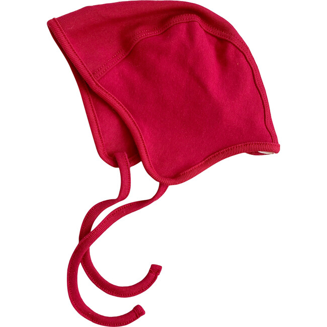 Organic Cotton Bonnet, Scarlet - Hats - 1