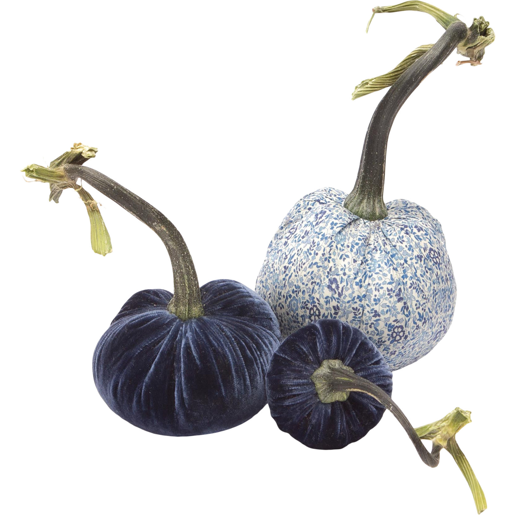 Liberty Pumpkin Trio, Blue Floral - Hot Skwash Exclusives