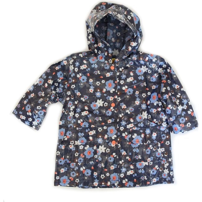 Raincoat Shell, Navy Flower