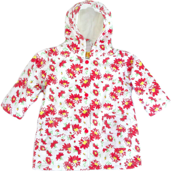 Raincoat with Lining, Red Flower - Pluie Pluie Outerwear | Maisonette