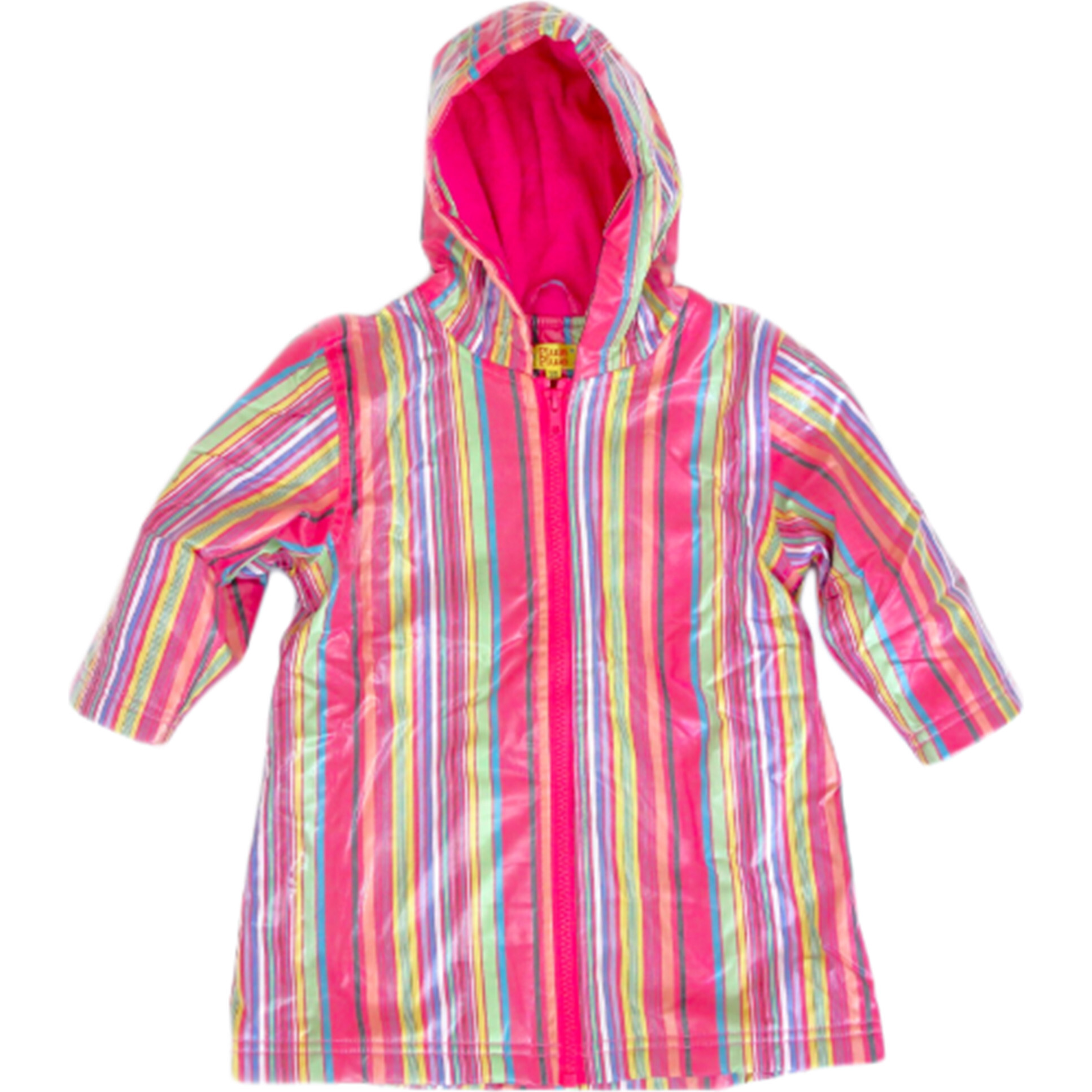 Raincoat with Lining, Pink Stripe - Raincoats - 1