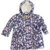 Raincoat with Lining, Navy Flower - Raincoats - 1 - thumbnail