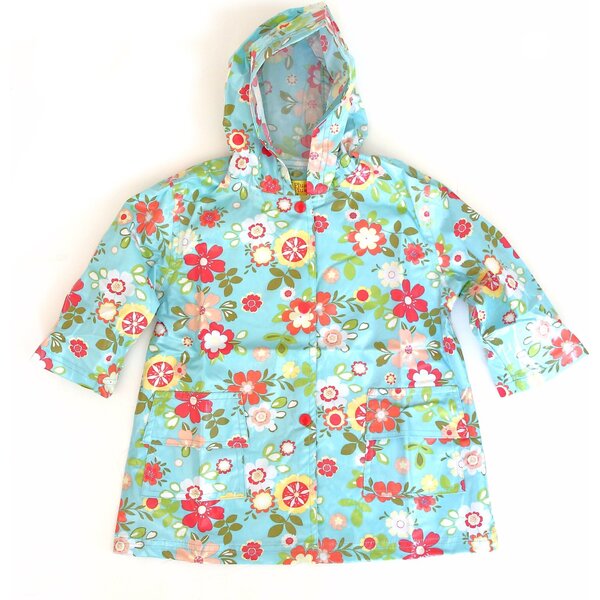 Raincoat Shell, Blue Floral - Pluie Pluie Outerwear | Maisonette
