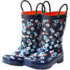 Rain Boots, Navy Flower - Rain Boots - 1 - thumbnail