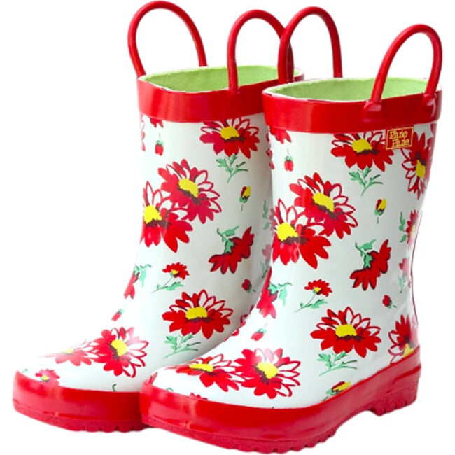 Rain Boots, Red Flower