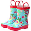 Rain Boots, Blue Floral - Rain Boots - 1 - thumbnail