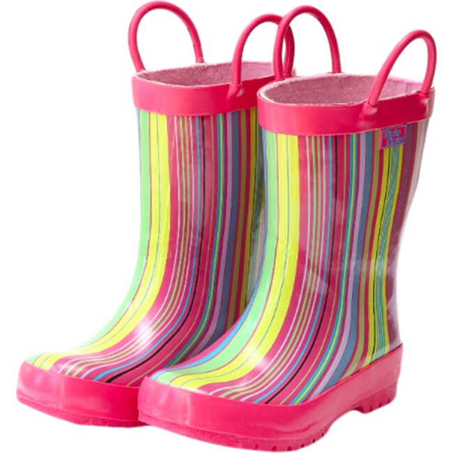 Rain Boots, Pink Stripe