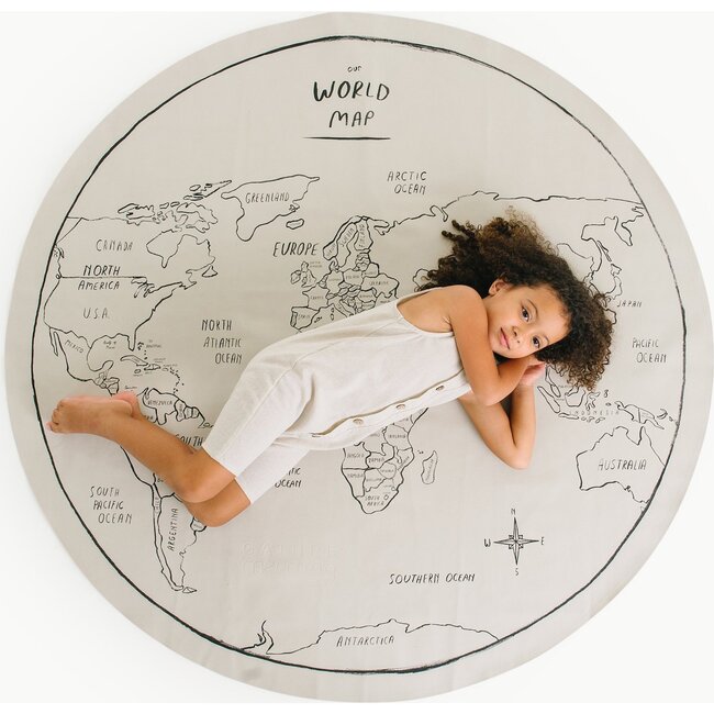 Midi Circle Mat, World Map
