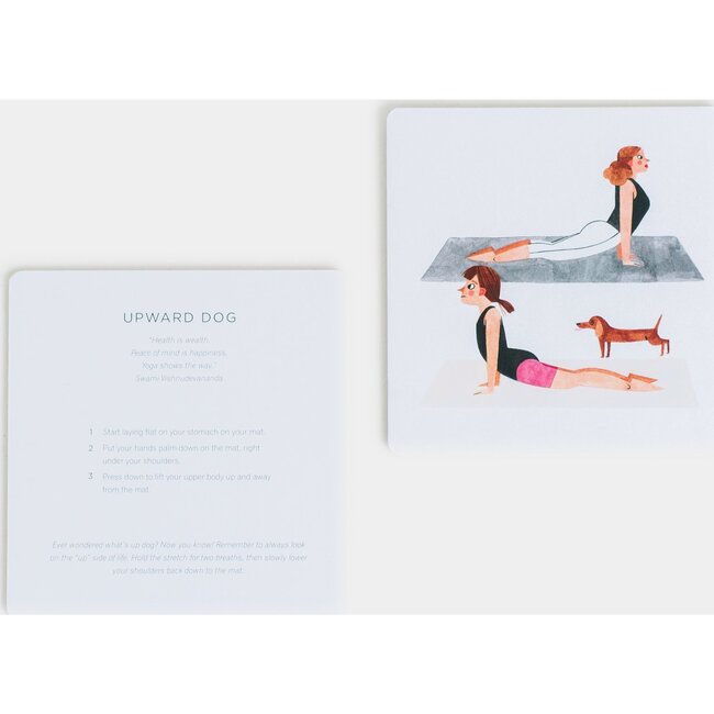 Set of Yoga Information Cards, White