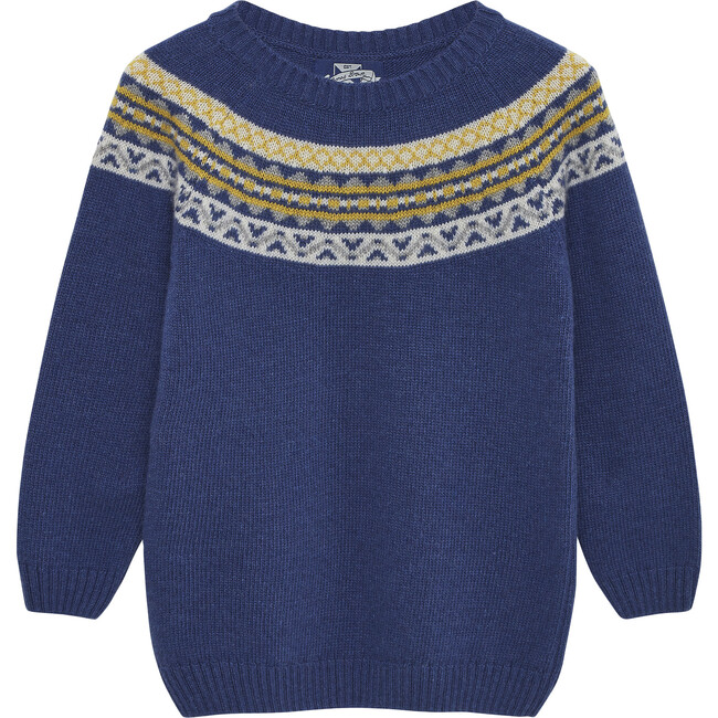 Frankie Fairisle Jumper, Blue - Jumpers - 1