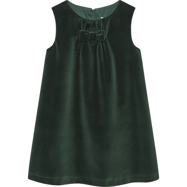 Emerald Velvet Pinafore, Emerald - Dresses - 1