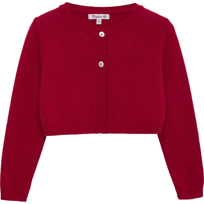 Cropped Martha Cardigan, Red - Cardigans - 1