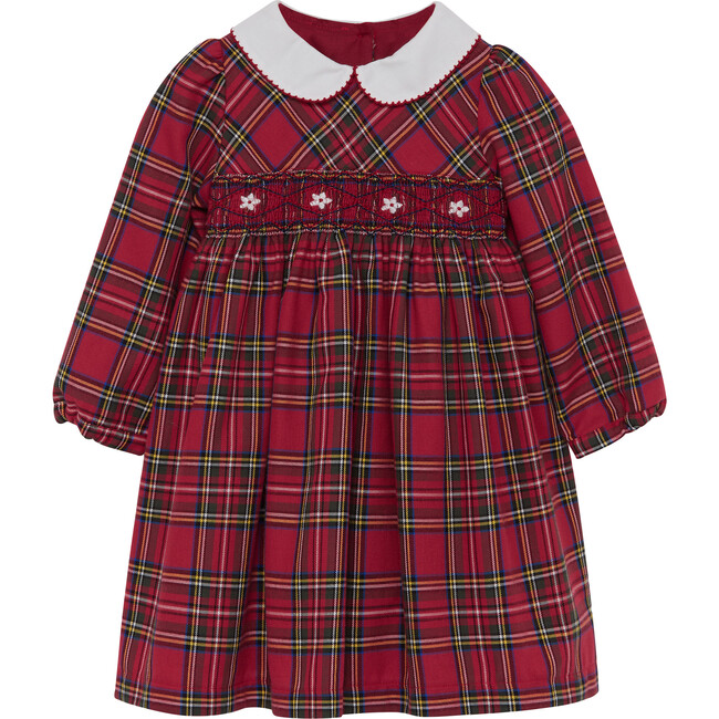 Baby Charlotte Smocked Dress, Red Tartan