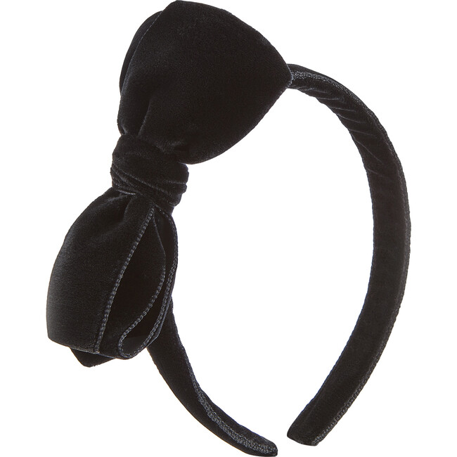Velvet Big Bow Headband, Black