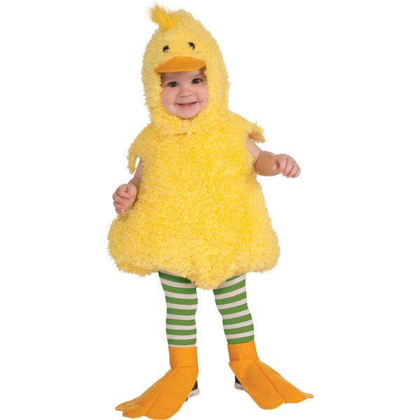 Kids Large Duck Costume - Includes Shirt With Attached Head, Tights, And Foot Covers, 100% Polyester