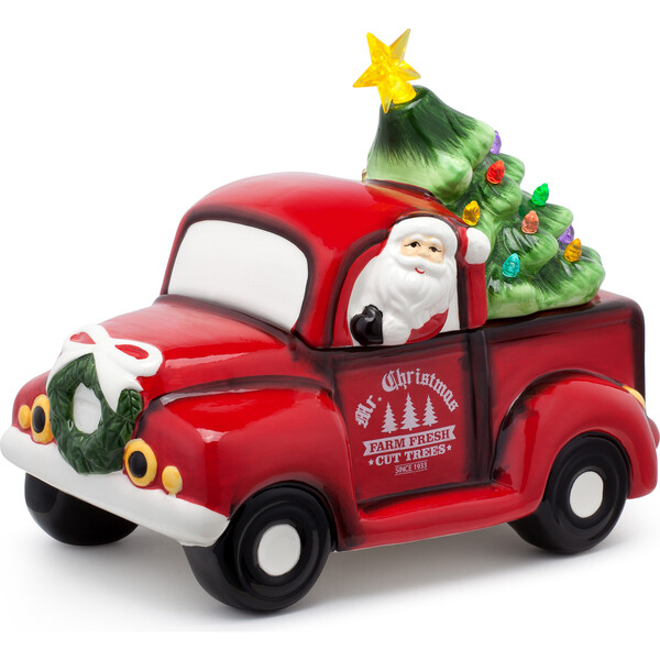 Red Truck Cookie Jar , Lit Green Tree - Mr. Christmas Party & Tabletop ...