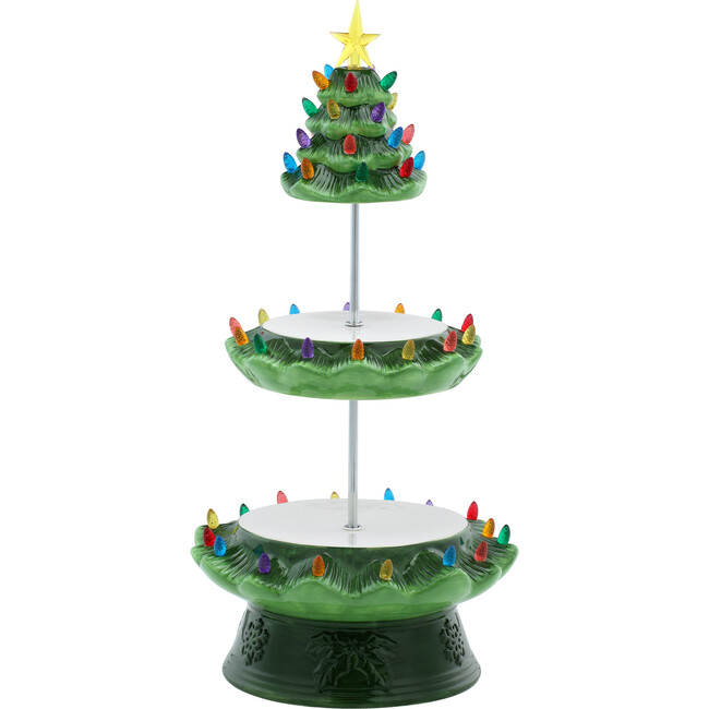 Nostalgic Tree Tiered Plate, Green - Tabletop Decor - 1