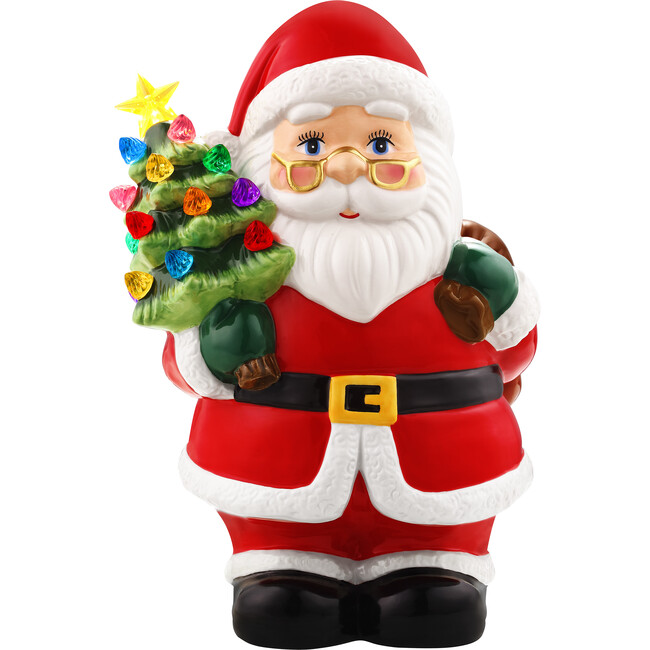 12" Lit Nostalgic Ceramic Figure, Santa - Accents - 1
