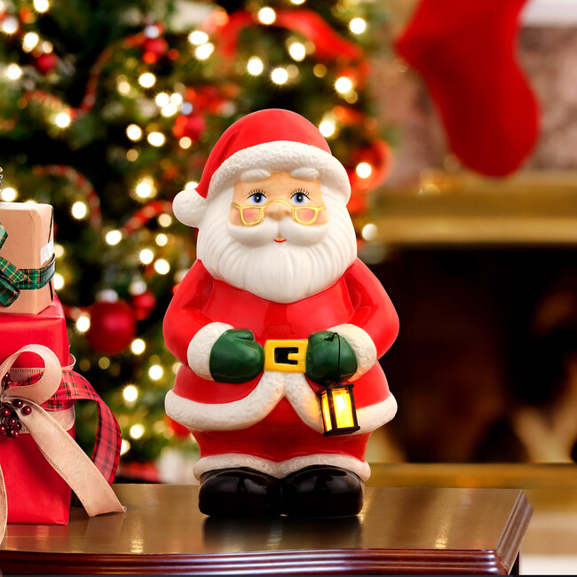 12" Lit Nostalgic Ceramic Figure, Santa - Accents - 2