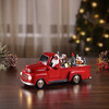 10.5" Red Animated Truck, African American Santa - Accents - 2
