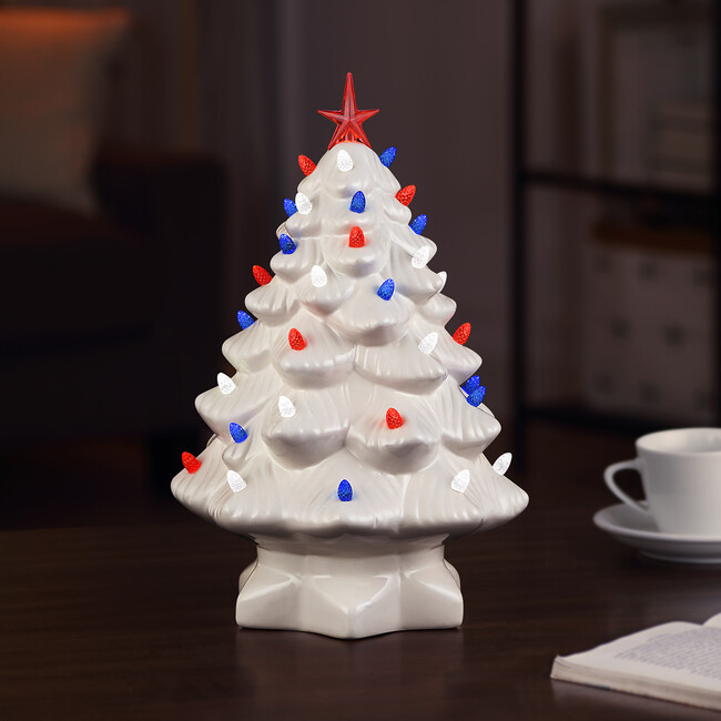 14" Lit Patriotic Nostalgic Tree - Accents - 2